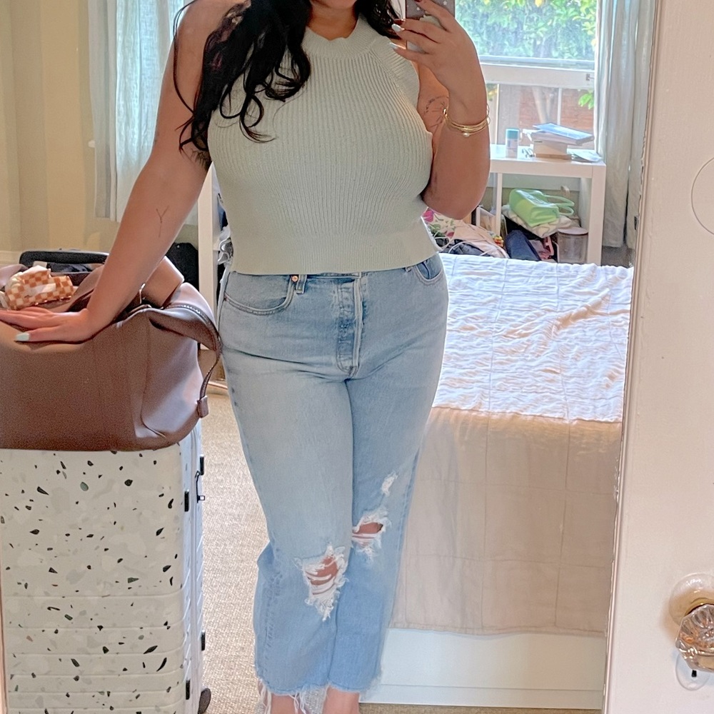 Levi’s Ribcage Ripped Straight-leg Jean in Tango Swing